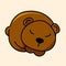 Cute bear icon, vector