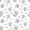 Cute bear koala doodle seamless pattern. Vector background with koalas can be used for baby textile, tshirt, wallpapers, posters a