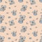 Cute bear koala doodle seamless pattern. Vector background with koalas can be used for baby textile, tshirt, wallpapers, posters a