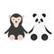 Cute bear panda and monkey characters