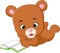 Cute bear reading book cartoon