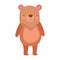 Cute bear standing animal cartoon character