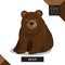 A cute bear. Vector illustration from wild animals series. A picture for children`s educational books, for a print on a