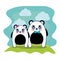 cute bears pandas couple characters