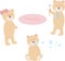 Cute bears with tie and bow, bear blowing soap bubbles, gentleman with flower