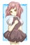 Cute and beautiful girl pink hair with dark pink dress design character cartoon illustration