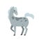 Cute beautiful grey horse with dotted skin from farm