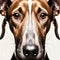 Cute Beautiful Greyhound Dog Portrait Close Up. Ai Generative Illustration.