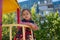 Cute beautiful little girl on a playground