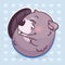 Cute beaver kawaii cartoon vector character. Adorable and funny animal sleeping curled up, hugging tail isolated sticker, patch.