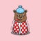 Cute beaver sick. Cute animal cartoon illustration