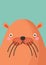 Cute beaver snout flat vector illustration. Adorable wildlife forest animal muzzle cartoon colorful background. Close up