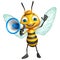 cute Bee cartoon character with loudseaker