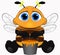 Cute bee with honey