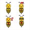 cute bee mascot collection designs