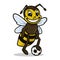 Cute bee mascot sport related design