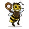 Cute bee mascot sport related design