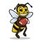 Cute bee mascot sport related design