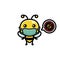 cute bee wearing a mask