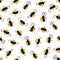 Cute bees bumblebee cartoon vector seamless pattern