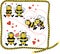 Cute bees in love of a digital collage