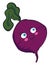 Cute beet with big blue eyes smiling color vector