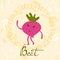 Cute beet character illustration