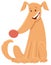 Cute beige dog cartoon animal character