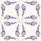 Cute bell flower seamless pattern, bellflower campanula wild flower