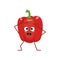 Cute bell pepper character with emotions in a panic grabs his head