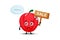 Cute bell pepper mascot with the sales sign