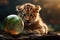 cute bengal tiger against blur background generative ai