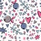 Cute berry pattern. Colorful simple background.