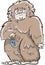 Cute bigfoot illustration cartoon