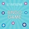 Cute bingo banner template with light blue background and balls