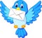 Cute bird cartoon delivering letter