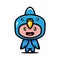 Cute bird chirpy blue costume mascot