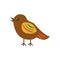 Cute bird with colorful plumage on a white background 2