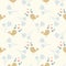 Cute bird music notes seamless pattern