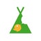 Cute bird twittering in a teepee