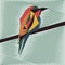 Cute bird vector cartoon illustration. Wild zoo animal icon. Adorable bird isolated on white. Forest fauna childish character. Sim