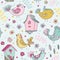 Cute Birds and Birds Houses Background