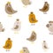 Cute birds seamless pattern, springtime pattern