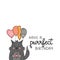 Cute birthday cat vector illustration drawing