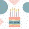 Cute Birthday greeting card handdrawn background design.