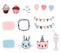 Cute birthday and party design set