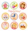 Cute birthday stickers