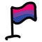 Cute bisexual flag cartoon vector illustration motif set. Hand drawn isolated LGBTQ bi elements clipart for pride blog