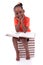 Cute black african american little girl reading a book - African