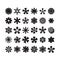 Cute black assorted asterisks and star sign and symbol icons set design elements on white